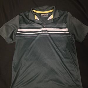 PGA Tour Dark Green Polo with White Stripes